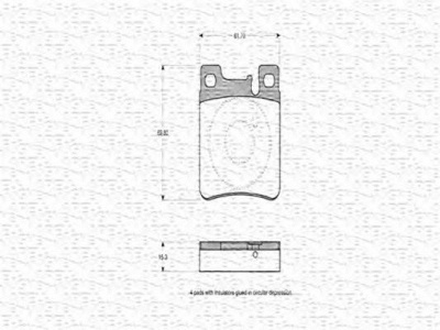 MAGNETI MARELLI 363702160400 -  Комплект тормозных колодок, дисковый тормоз